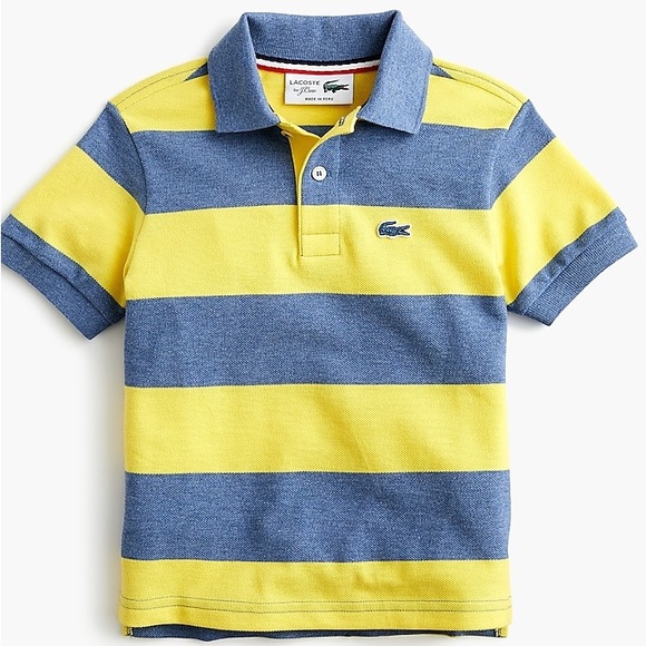 Lacoste Other - Lacoste for J. Crew Toddler Boy Blue Yellow Striped Polo Size 10